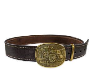 Brass Buckle Leather Belt-Tractor
